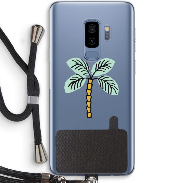 Palmboom: Samsung Galaxy S9 Plus Transparant Hoesje met koord