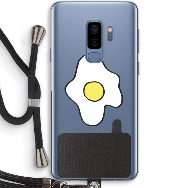 Spiegelei: Samsung Galaxy S9 Plus Transparant Hoesje met koord