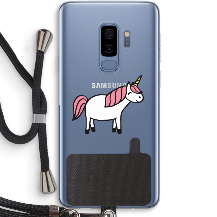 Eenhoorn: Samsung Galaxy S9 Plus Transparant Hoesje met koord