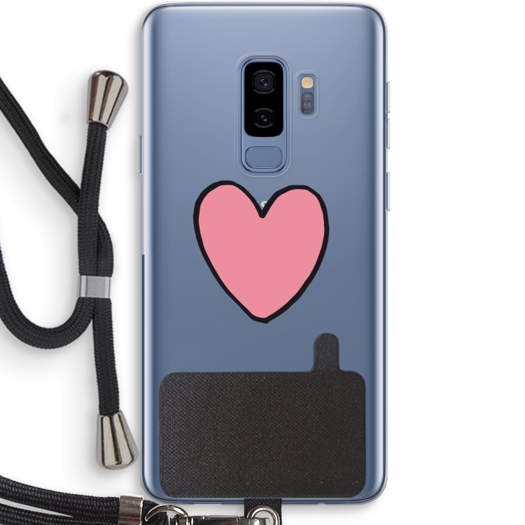 Hartje: Samsung Galaxy S9 Plus Transparant Hoesje met koord