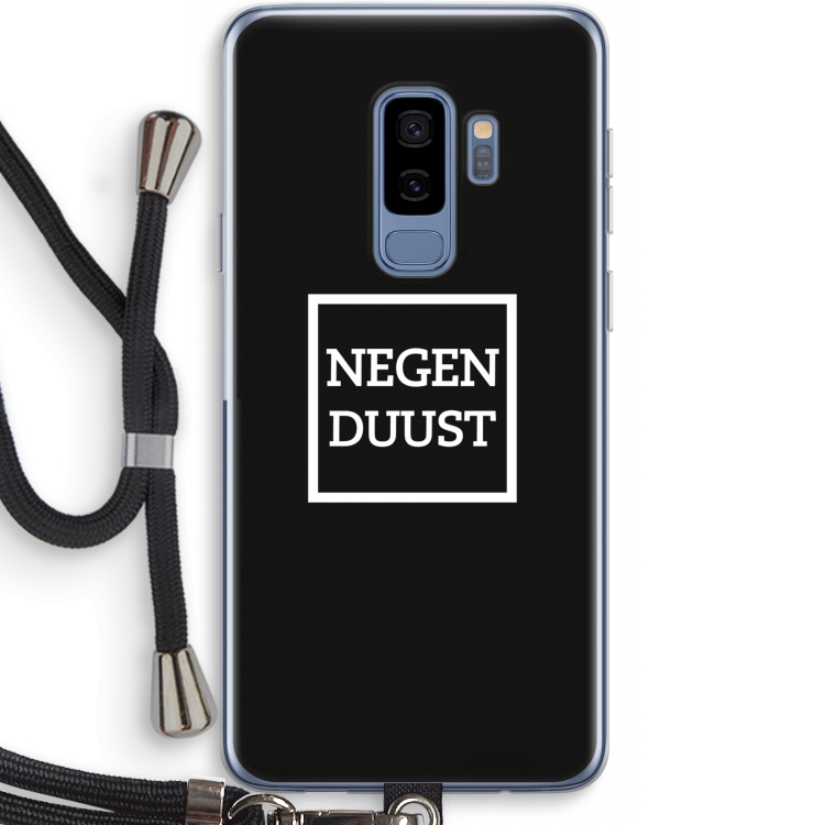 Negenduust black: Samsung Galaxy S9 Plus Transparant Hoesje met koord