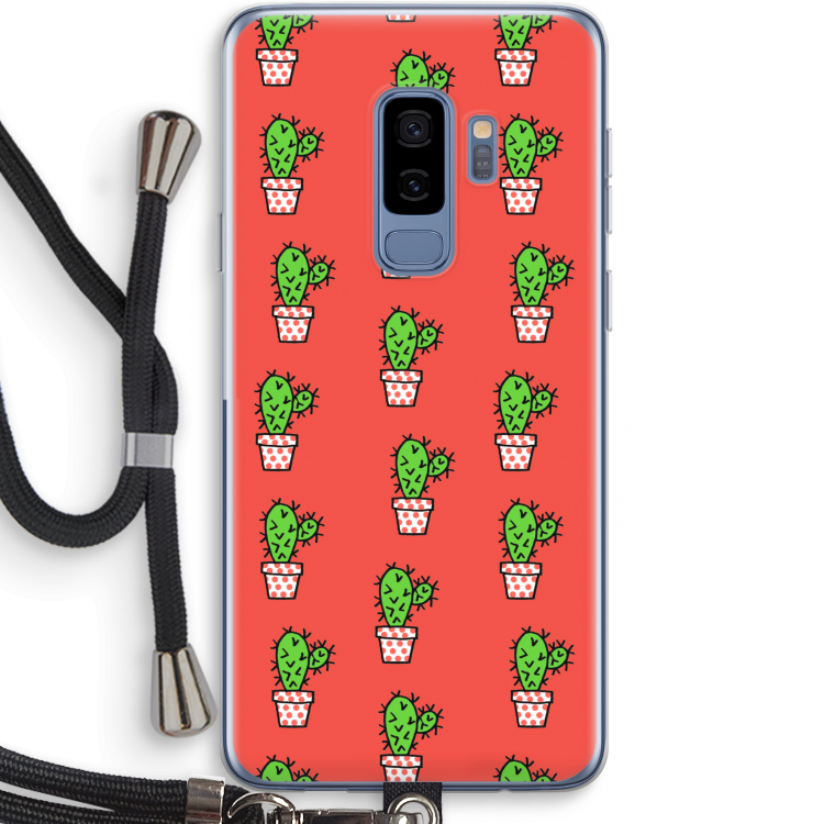 Mini cactus: Samsung Galaxy S9 Plus Transparant Hoesje met koord