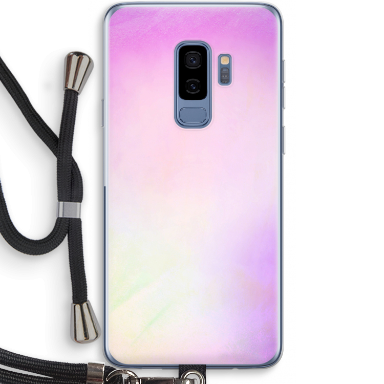 Flow mist pastel: Samsung Galaxy S9 Plus Transparant Hoesje met koord