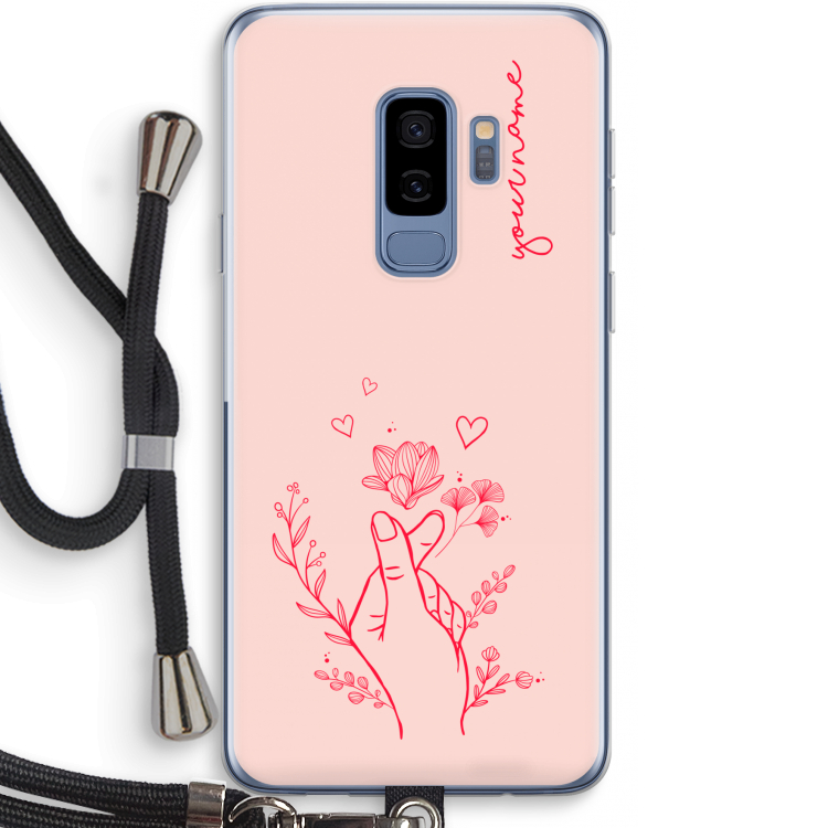 Giving Flowers: Samsung Galaxy S9 Plus Transparant Hoesje met koord