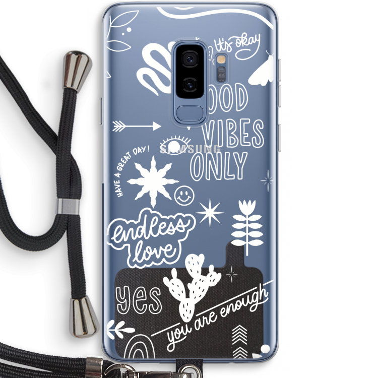 Good vibes: Samsung Galaxy S9 Plus Transparant Hoesje met koord
