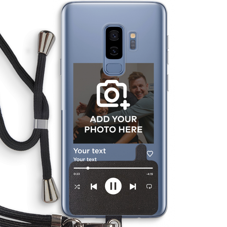 Music Player: Samsung Galaxy S9 Plus Transparant Hoesje met koord
