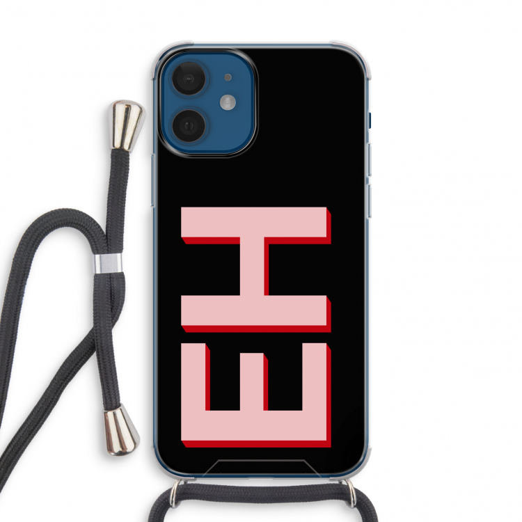 Monogram: iPhone 12 mini Transparant Hoesje met koord