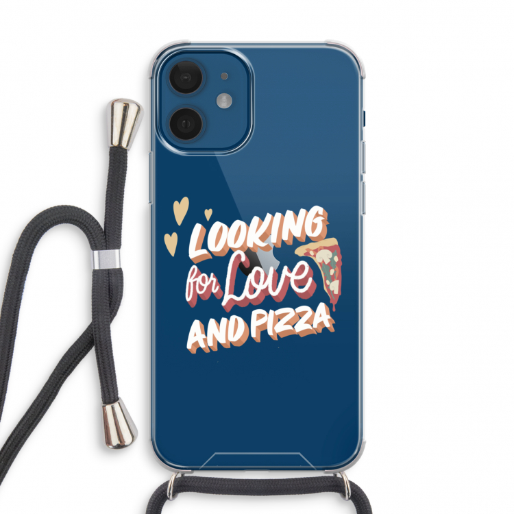 Pizza is the answer: iPhone 12 mini Transparant Hoesje met koord