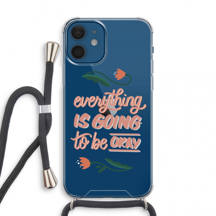 Optimistic flower girl: iPhone 12 mini Transparant Hoesje met koord