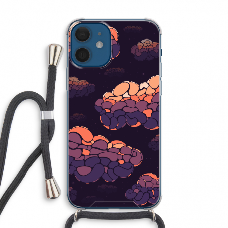 Patroon Wolken: iPhone 12 mini Transparant Hoesje met koord
