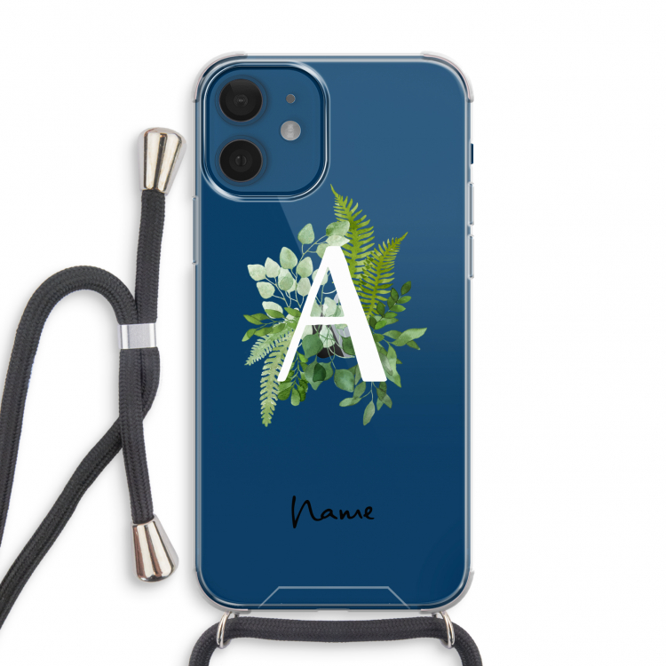 Green Brush: iPhone 12 mini Transparant Hoesje met koord