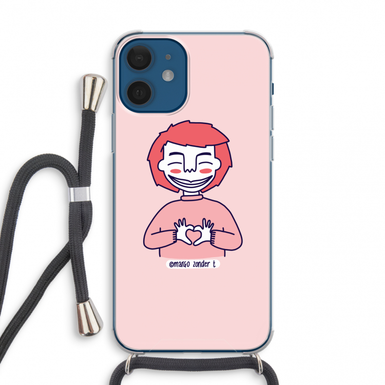 Hartje: iPhone 12 mini Transparant Hoesje met koord