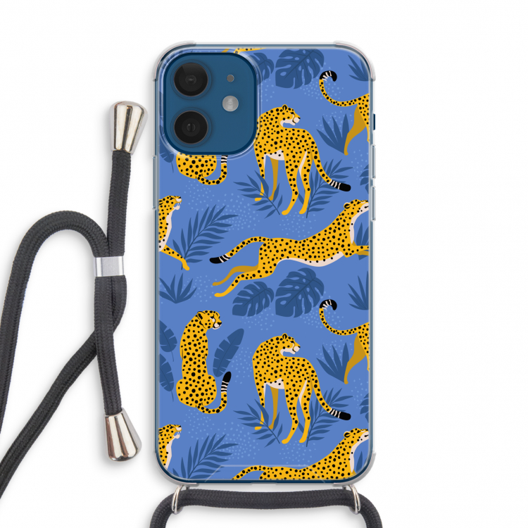 Luipaard: iPhone 12 mini Transparant Hoesje met koord