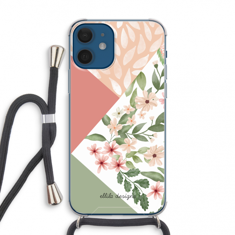 Sweet heaven geometrics: iPhone 12 mini Transparant Hoesje met koord
