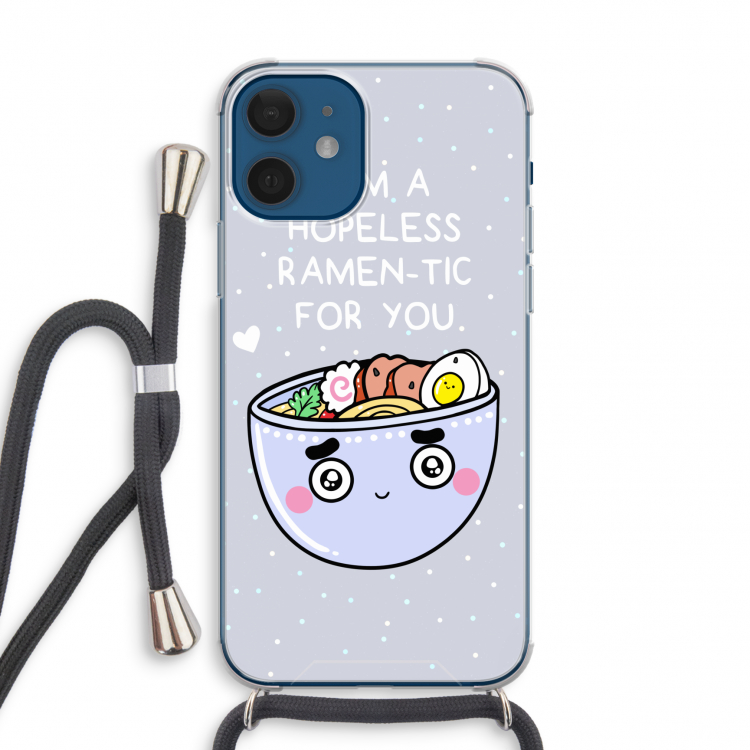 I'm A Hopeless Ramen-Tic For You: iPhone 12 mini Transparant Hoesje met koord