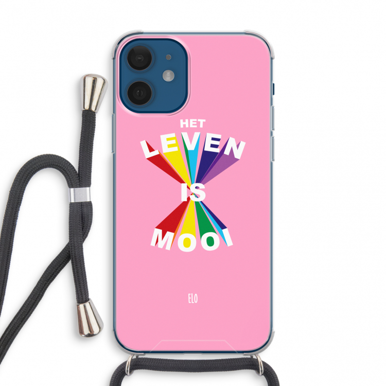 Het Leven Is Mooi: iPhone 12 mini Transparant Hoesje met koord