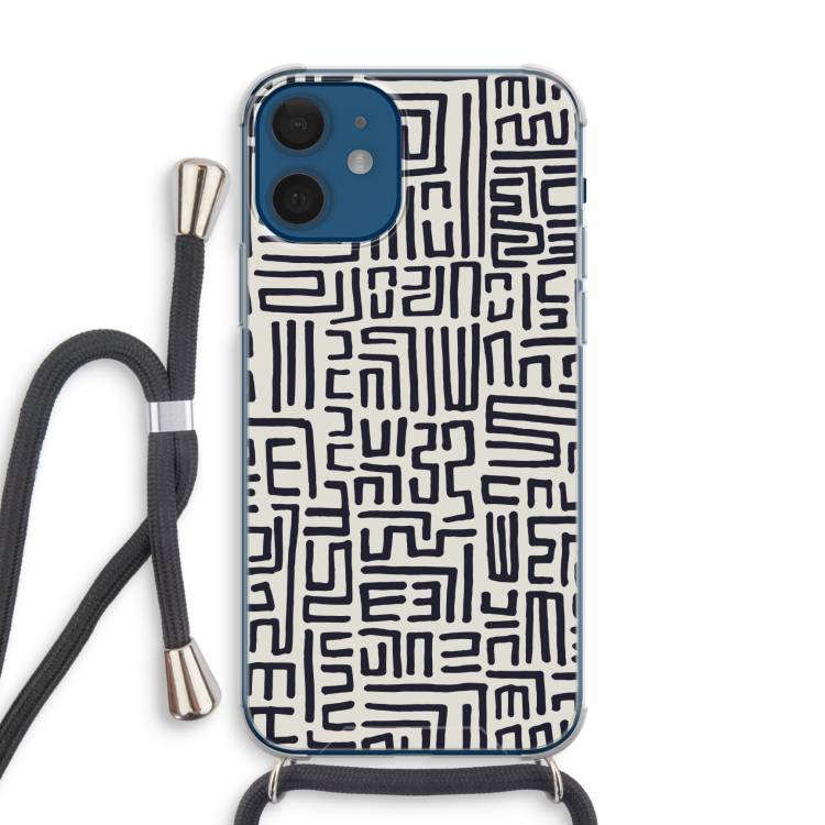 Moroccan Print: iPhone 12 mini Transparant Hoesje met koord