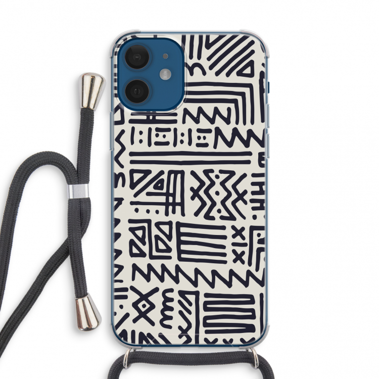 Marrakech print: iPhone 12 mini Transparant Hoesje met koord