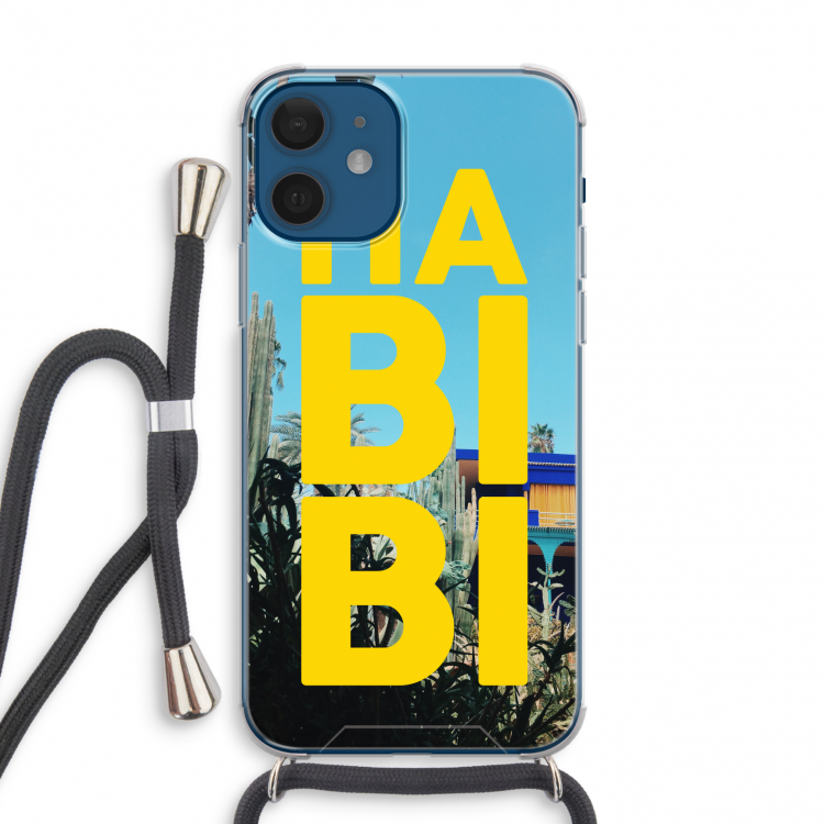 Habibi Majorelle : iPhone 12 mini Transparant Hoesje met koord