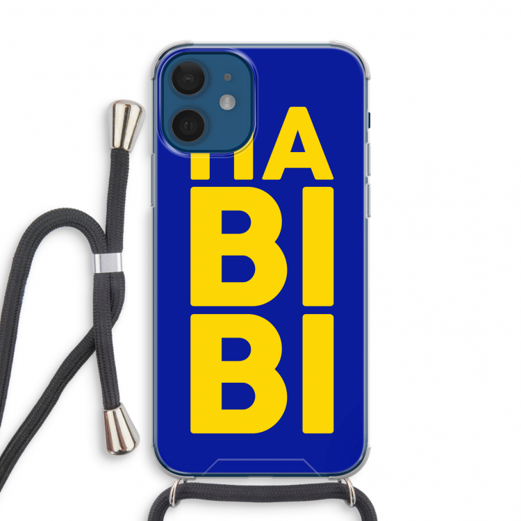 Habibi Blue: iPhone 12 mini Transparant Hoesje met koord