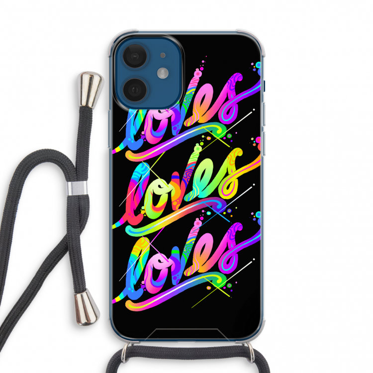 Loves: iPhone 12 mini Transparant Hoesje met koord