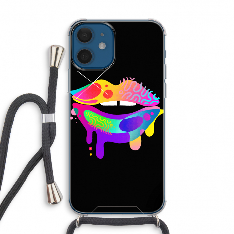 Lip Palette: iPhone 12 mini Transparant Hoesje met koord