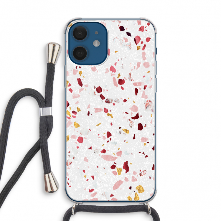 Terrazzo N°9: iPhone 12 mini Transparant Hoesje met koord
