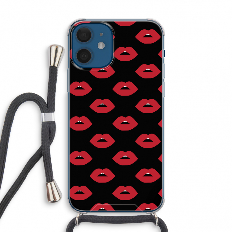 Lips: iPhone 12 mini Transparant Hoesje met koord