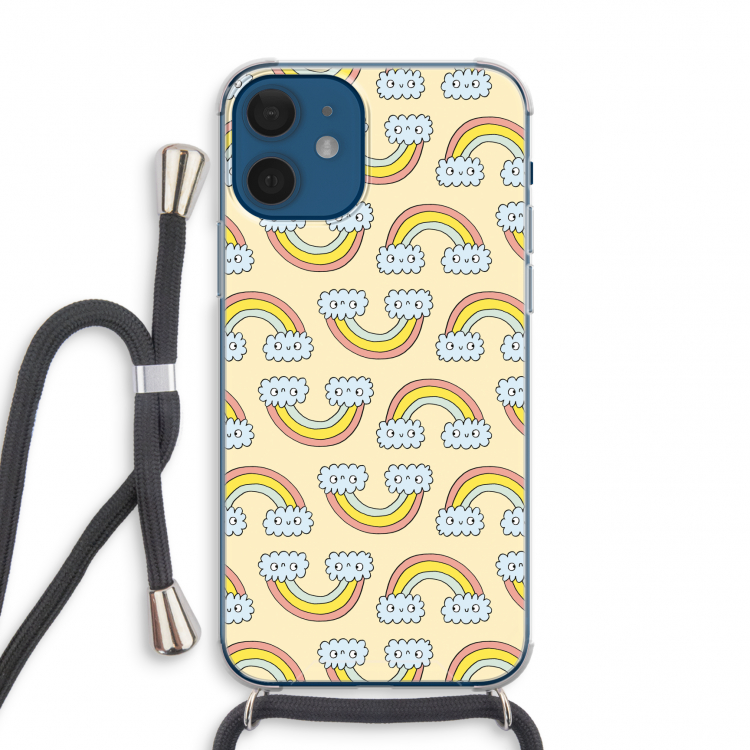 Regenboog: iPhone 12 mini Transparant Hoesje met koord