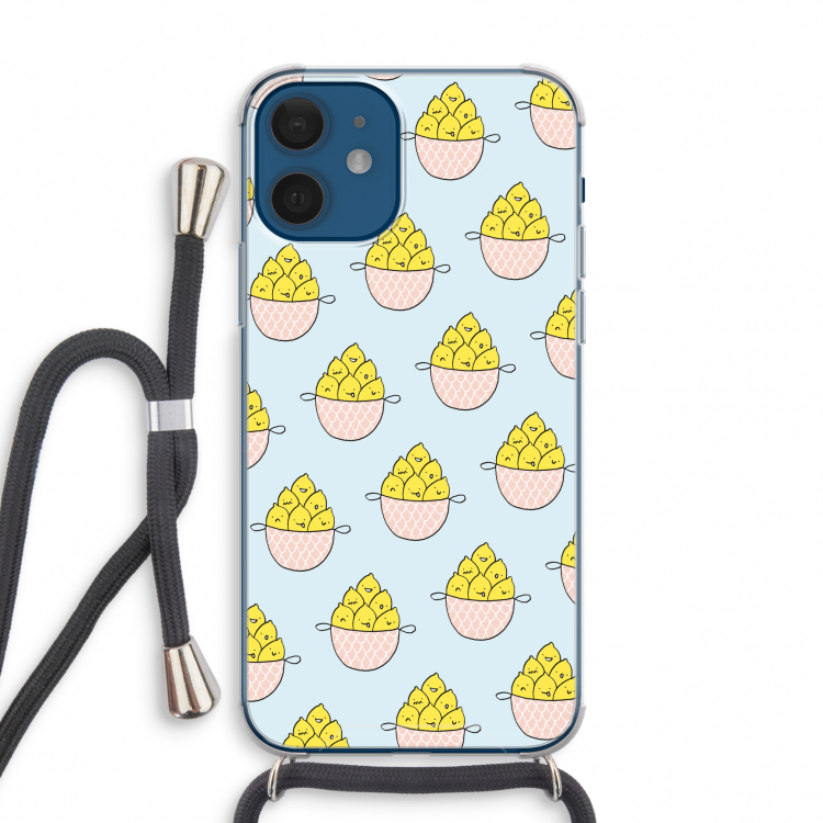 Citroenen: iPhone 12 mini Transparant Hoesje met koord