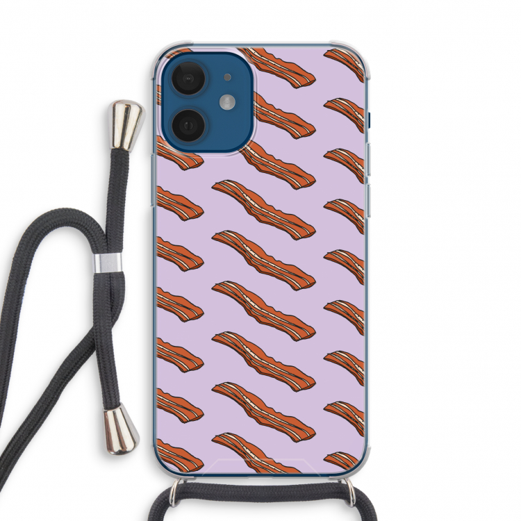 Bacon to my eggs #2: iPhone 12 mini Transparant Hoesje met koord