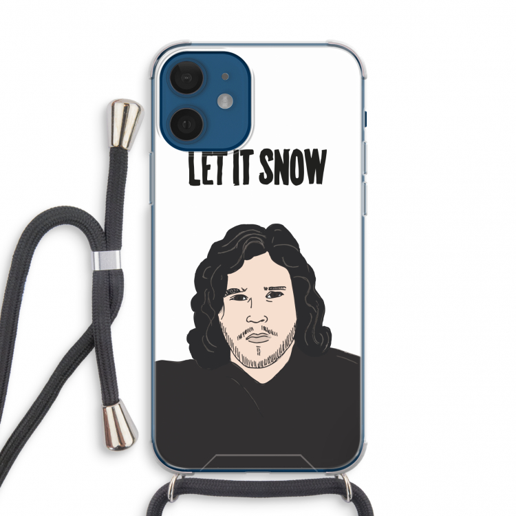 Let It Snow: iPhone 12 mini Transparant Hoesje met koord