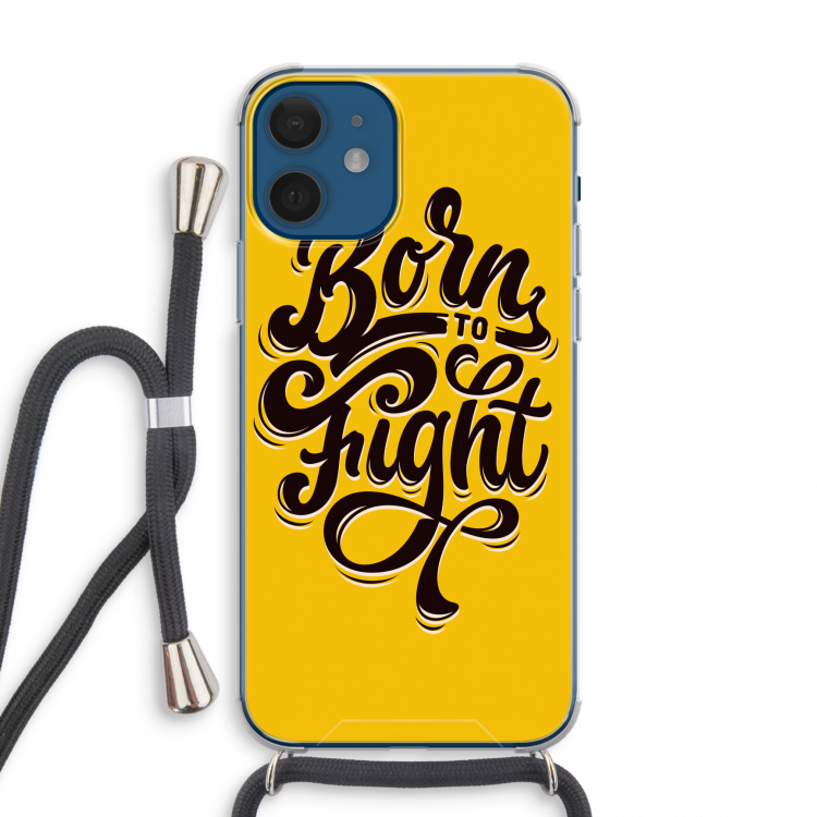Born to Fight: iPhone 12 mini Transparant Hoesje met koord