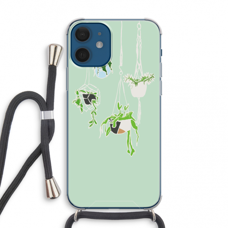 Hang In There: iPhone 12 mini Transparant Hoesje met koord