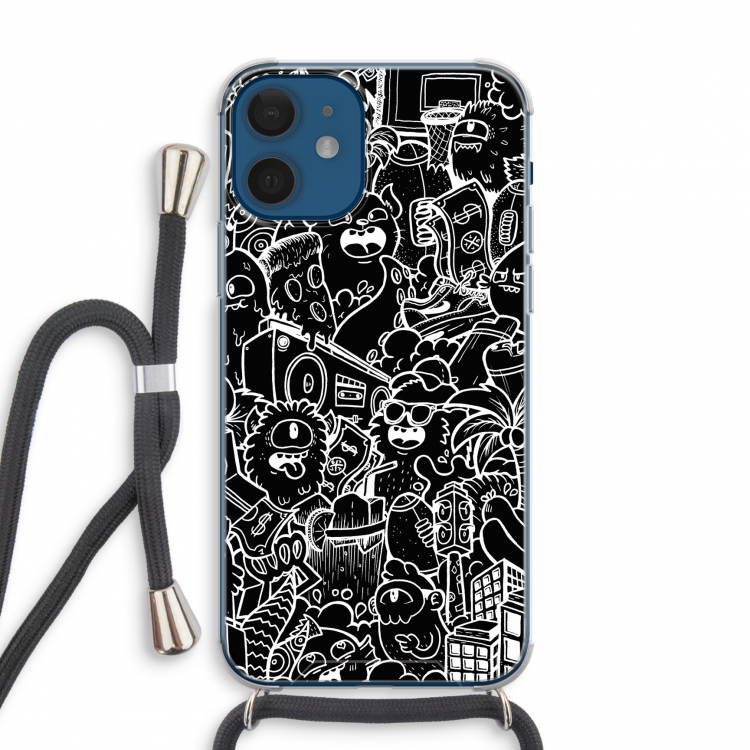 Vexx Black City : iPhone 12 mini Transparant Hoesje met koord
