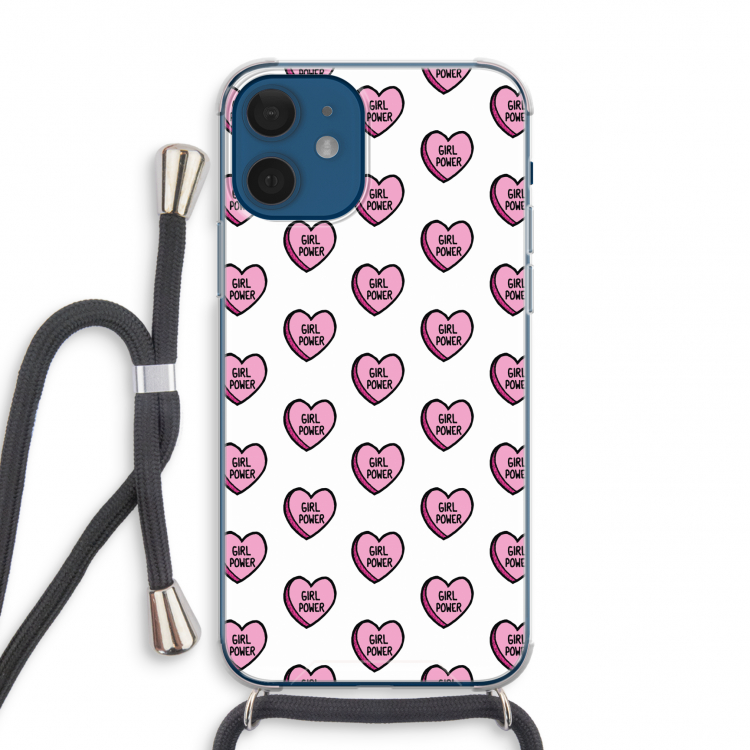 GIRL POWER: iPhone 12 mini Transparant Hoesje met koord