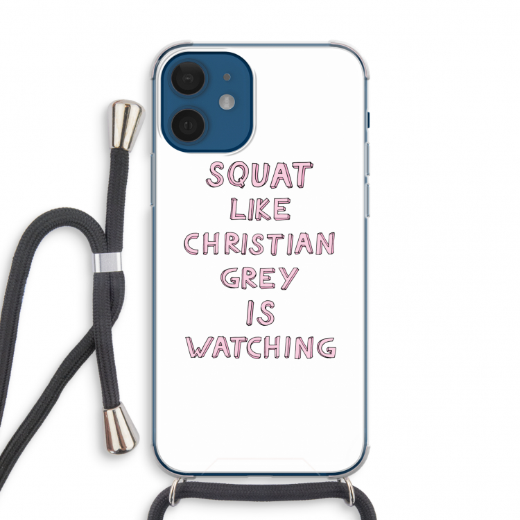 Christian Grey: iPhone 12 mini Transparant Hoesje met koord