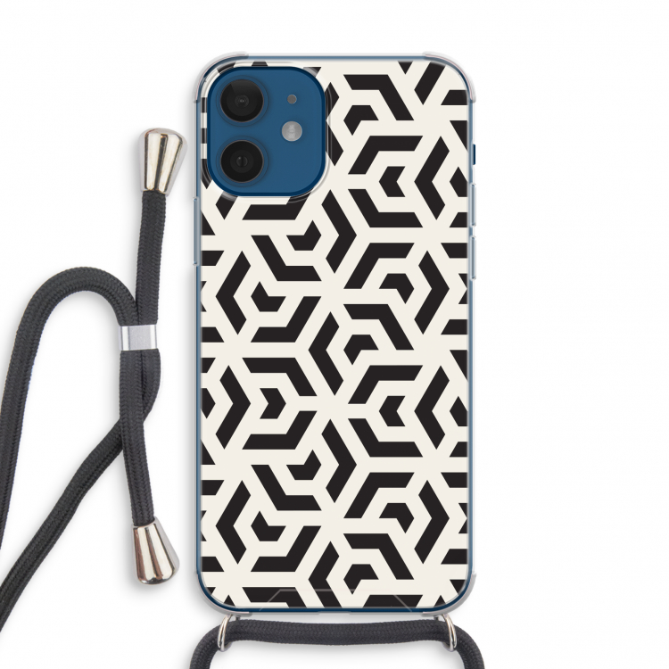 Crazy pattern: iPhone 12 mini Transparant Hoesje met koord