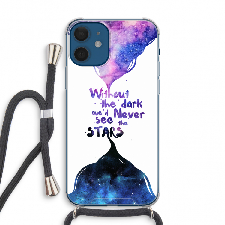 Stars quote: iPhone 12 mini Transparant Hoesje met koord