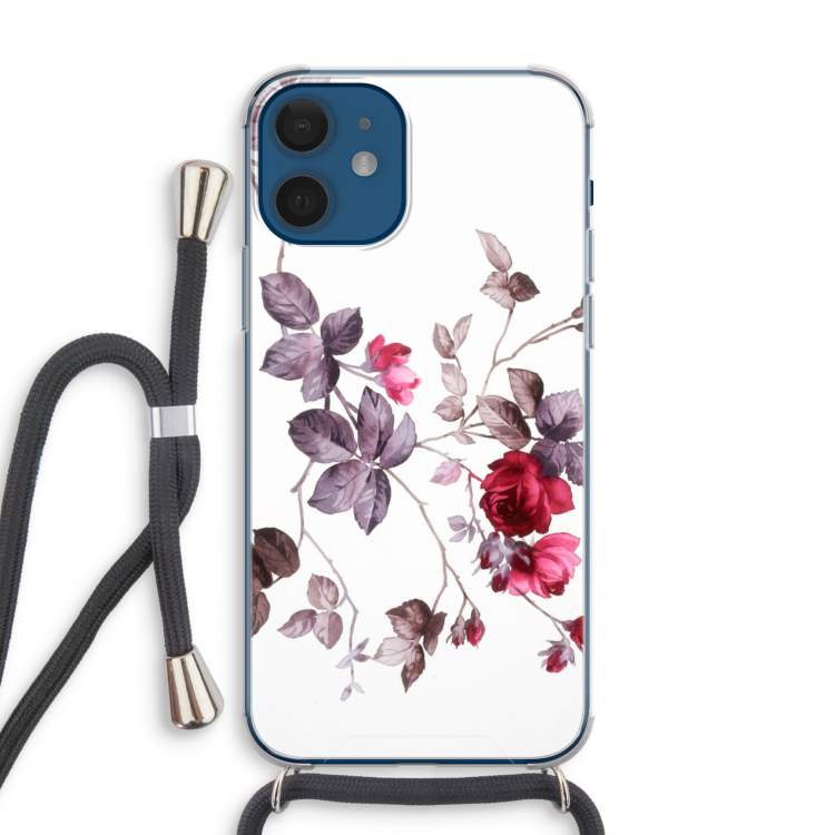 Mooie bloemen: iPhone 12 mini Transparant Hoesje met koord