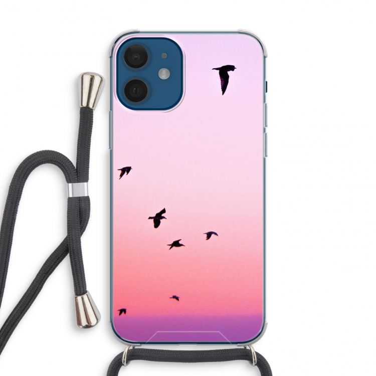Fly away: iPhone 12 mini Transparant Hoesje met koord