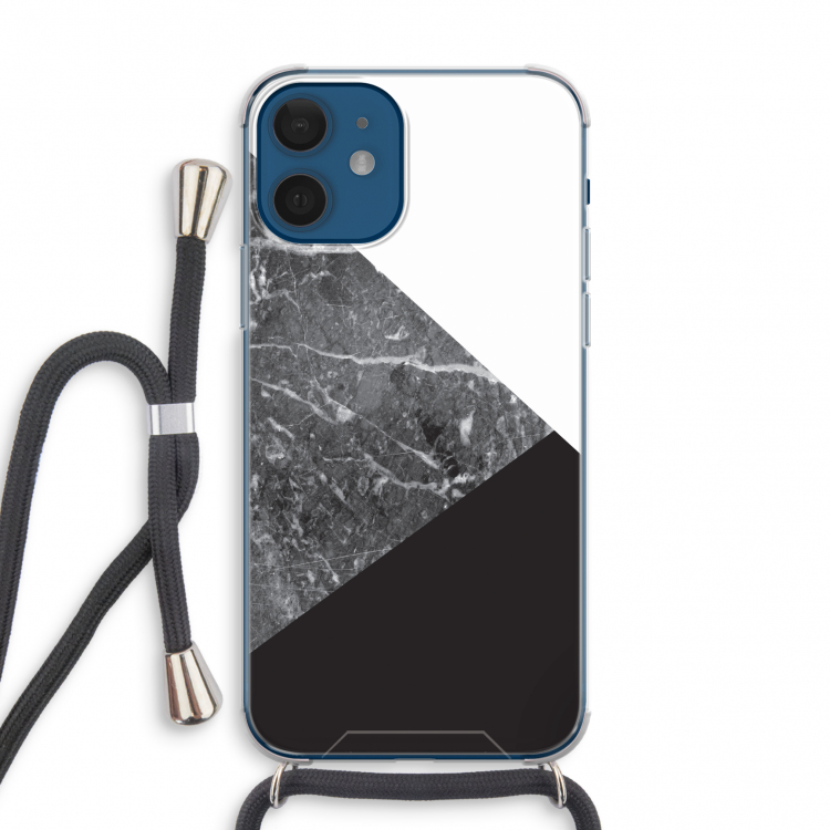 Combinatie marmer: iPhone 12 mini Transparant Hoesje met koord