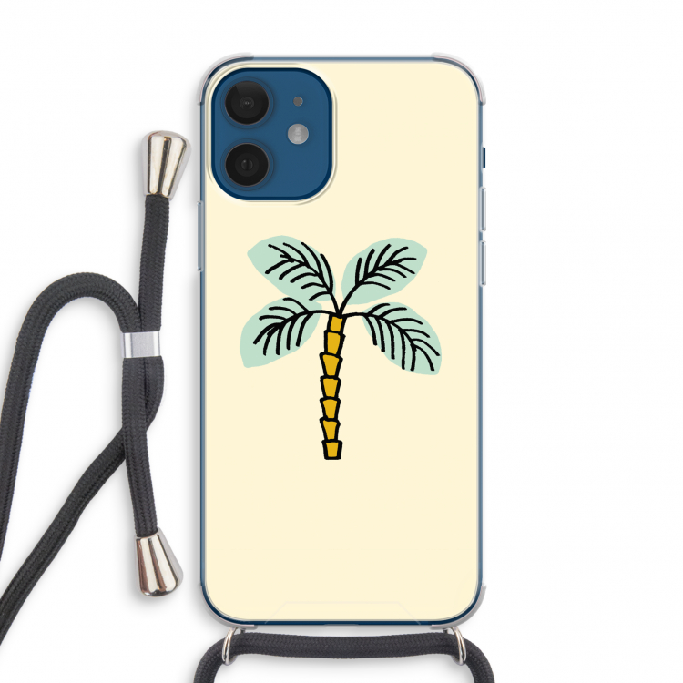 Palmboom: iPhone 12 mini Transparant Hoesje met koord