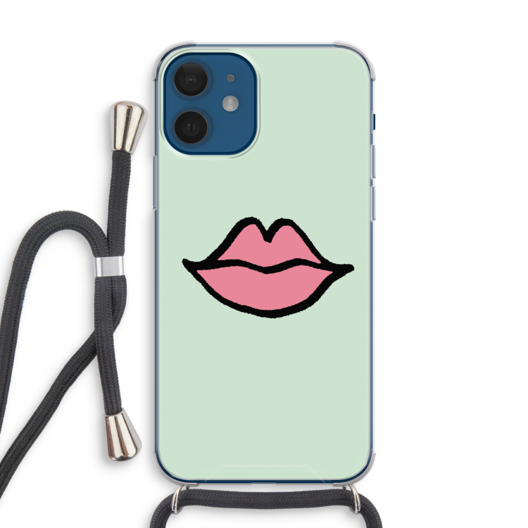 Kusje: iPhone 12 mini Transparant Hoesje met koord