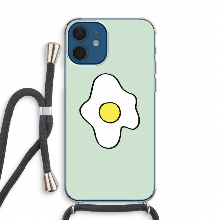 Spiegelei: iPhone 12 mini Transparant Hoesje met koord