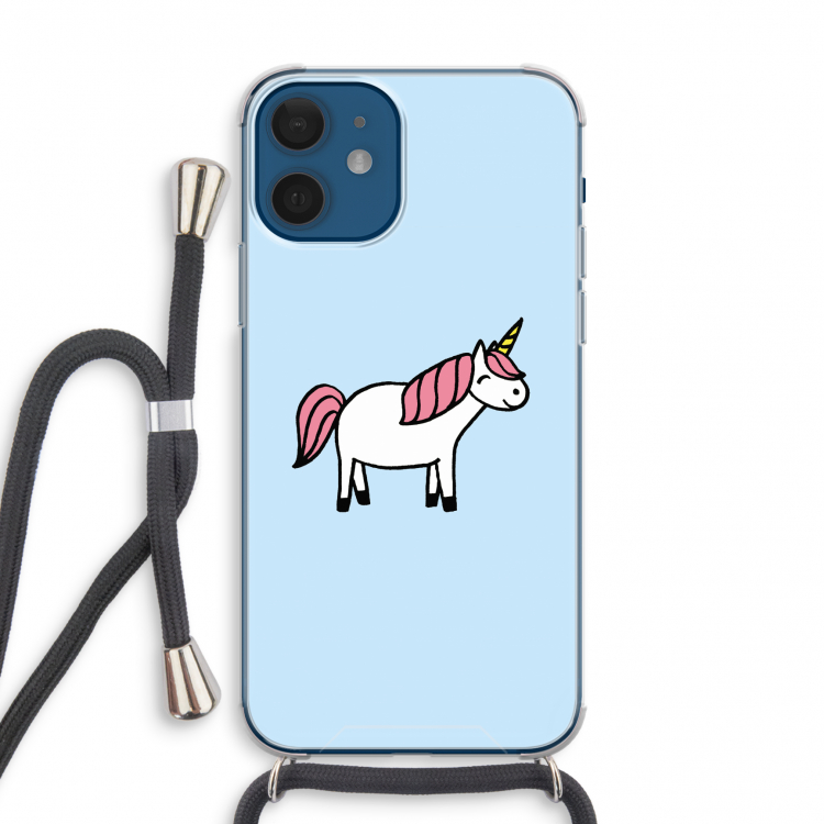 Eenhoorn: iPhone 12 mini Transparant Hoesje met koord