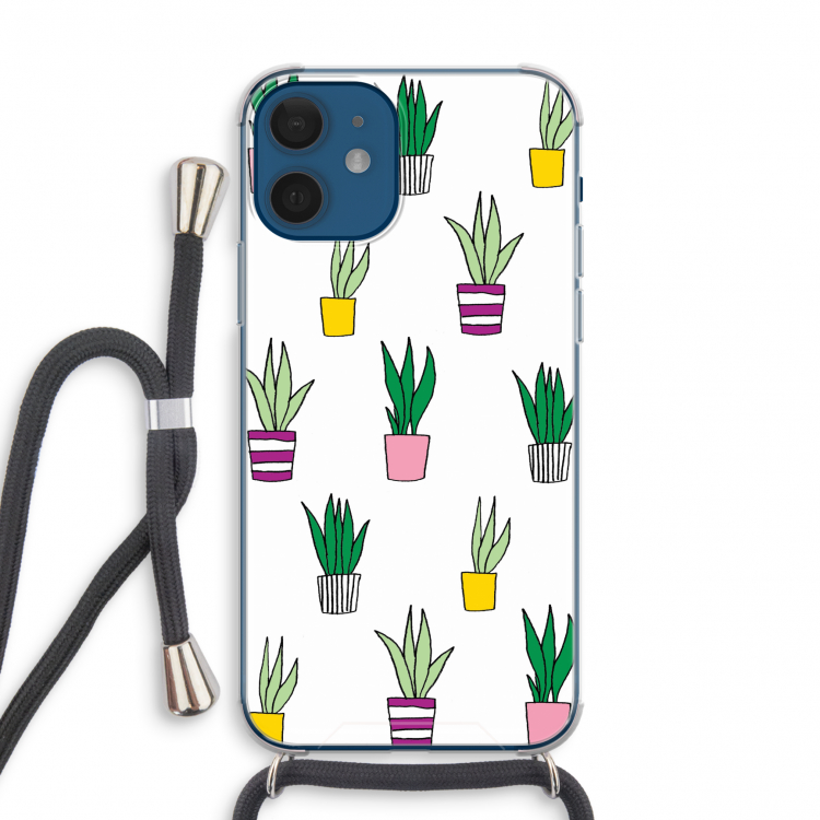 Sanseveria: iPhone 12 mini Transparant Hoesje met koord
