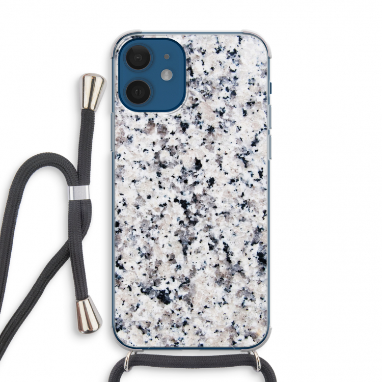 Gespikkelde marmer: iPhone 12 mini Transparant Hoesje met koord