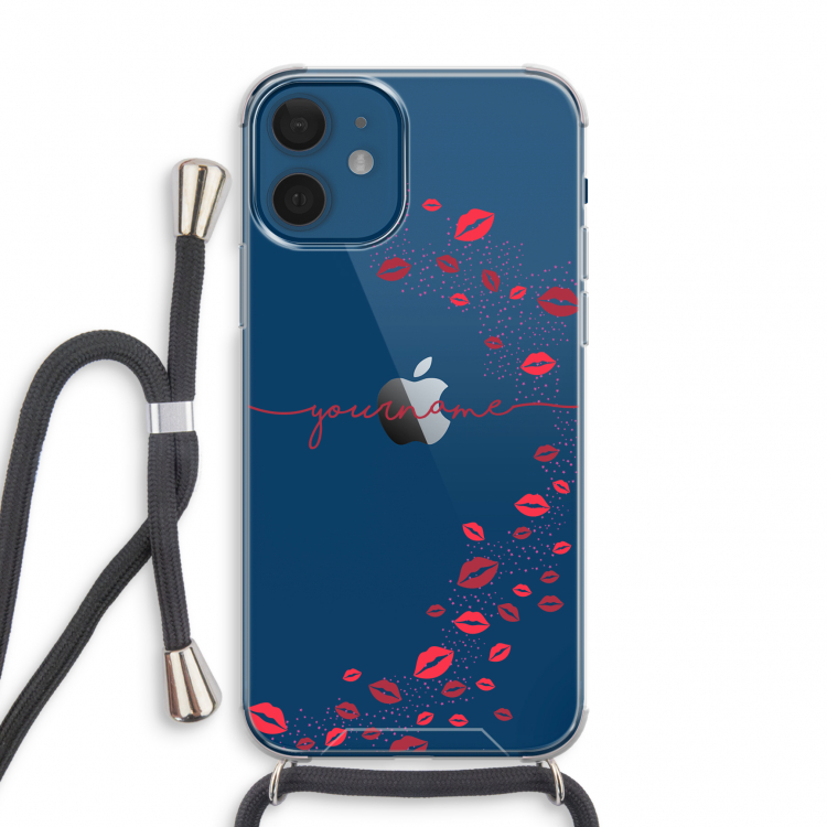 Kusjes: iPhone 12 mini Transparant Hoesje met koord