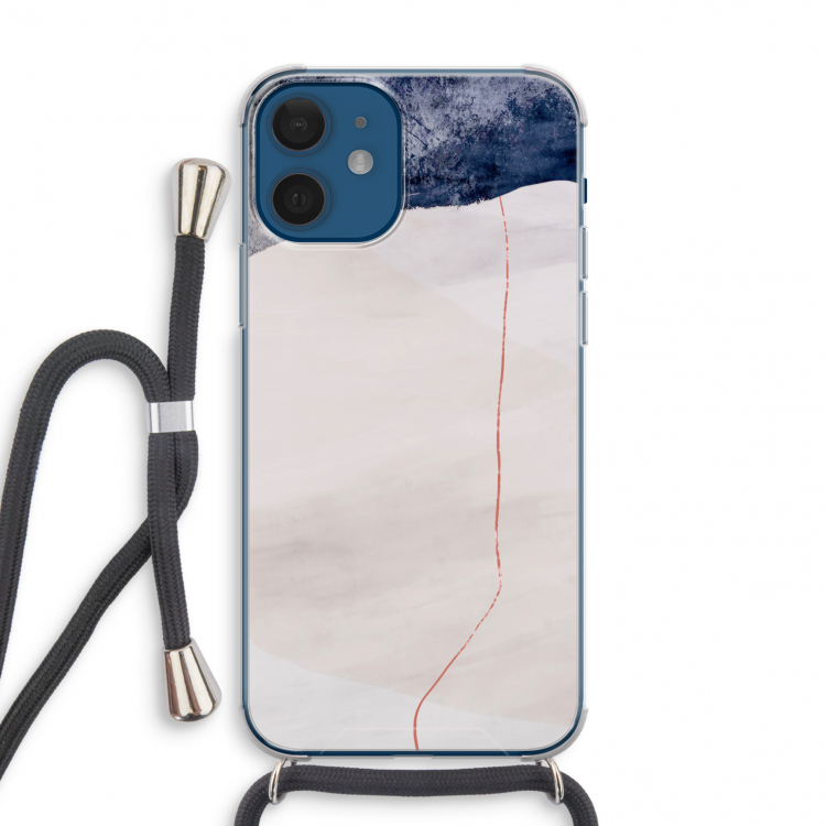Stone White: iPhone 12 mini Transparant Hoesje met koord